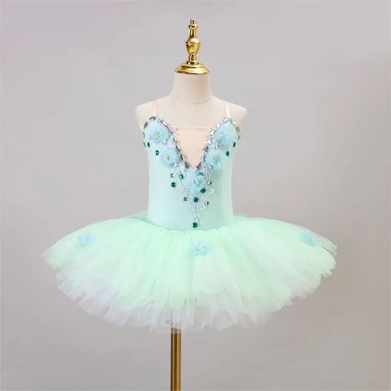 Ruoru Ballet Tutu Pink Yellow Color Dance Dress for Girls Kids Child Leotards Girls with Pants Ballet Dress Skirt with Flowers