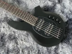 Chinese Electric Bass Guitar 6 Strings Matte Black Color Bass Wood Body And Maple Neck