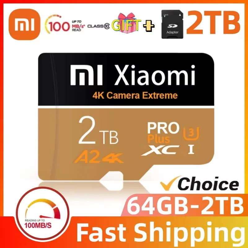 Xiaomi U3 A2 V30 Micro TF SD Flash Memory Card 2TB 130MB/s UHS-I SD Card 1TB Mobile Storage Devices 512GB 256GB 128GB For Phone