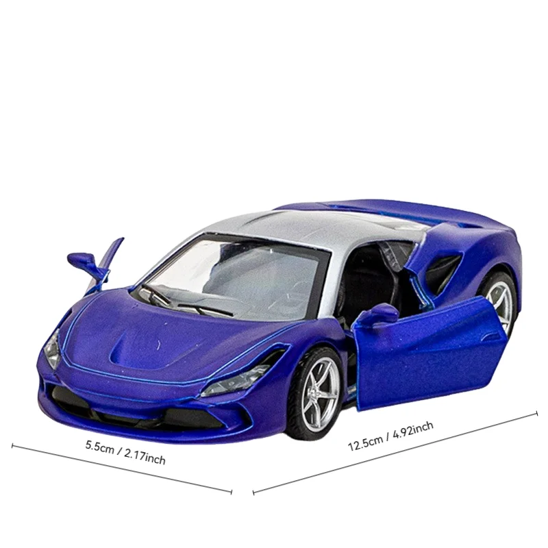 Jouet de voiture de sport pour enfants, Simulation de voiture en alliage, modèle de porte rétractable, ornement de gâteau, 1:36