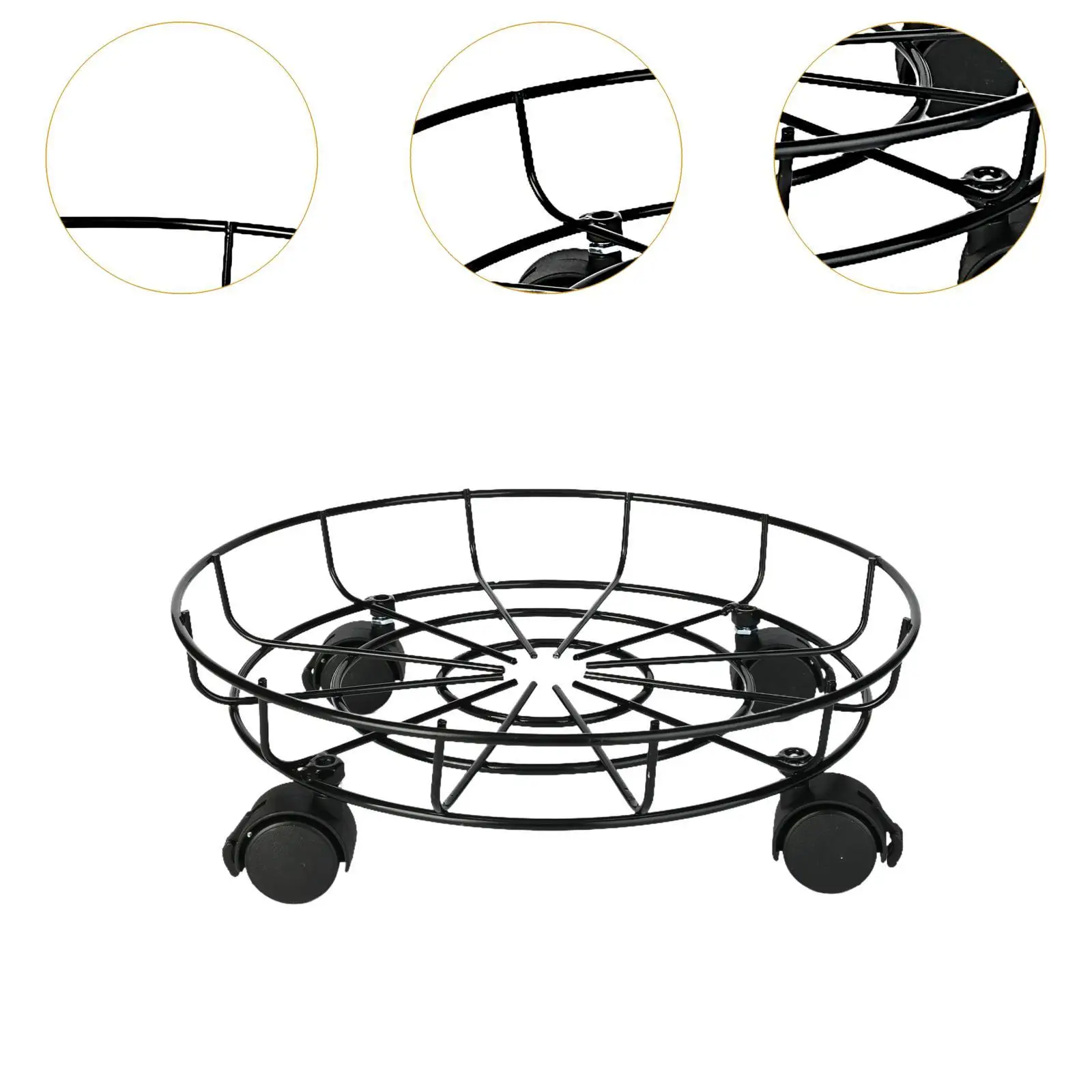 Plant Caddy with Wheels Accessory Universal 360 Degree Rotating Multifunctional Rolling Pot Stand for Balcony Office Shop Garden