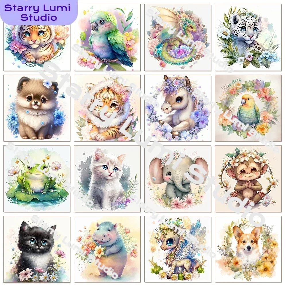 

Cartoon Animal Diamond Painting 5D DIY Diamond Embroidery Tiger and Cat Mosaic Cross Stitch Set for Home Decoration Gifts