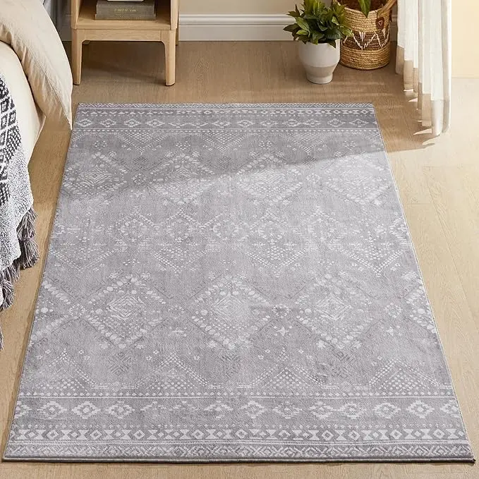 SONGMICS design rug living room rug, Height: 10 MM, living room rug, non-slip rug, short pile, fluffy