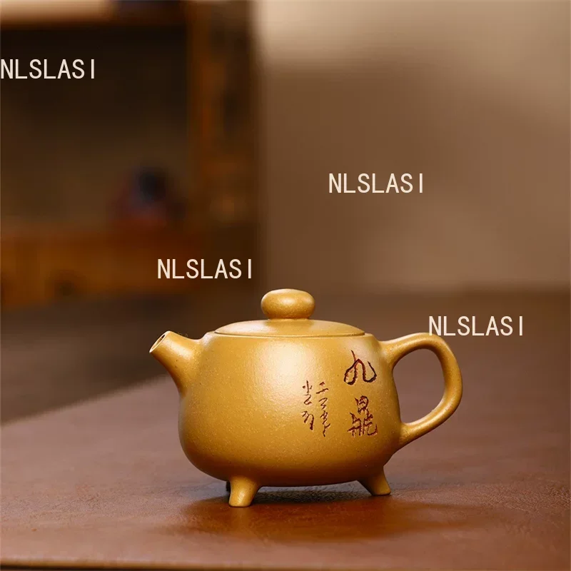 

1 шт., 190 мл, классический Исинский фиолетовый глиняный чайник, секция ручной работы, грязевой чайник для красоты, сетчатый фильтр с отверстием, заварочный чайник, чайный сервиз Zisha