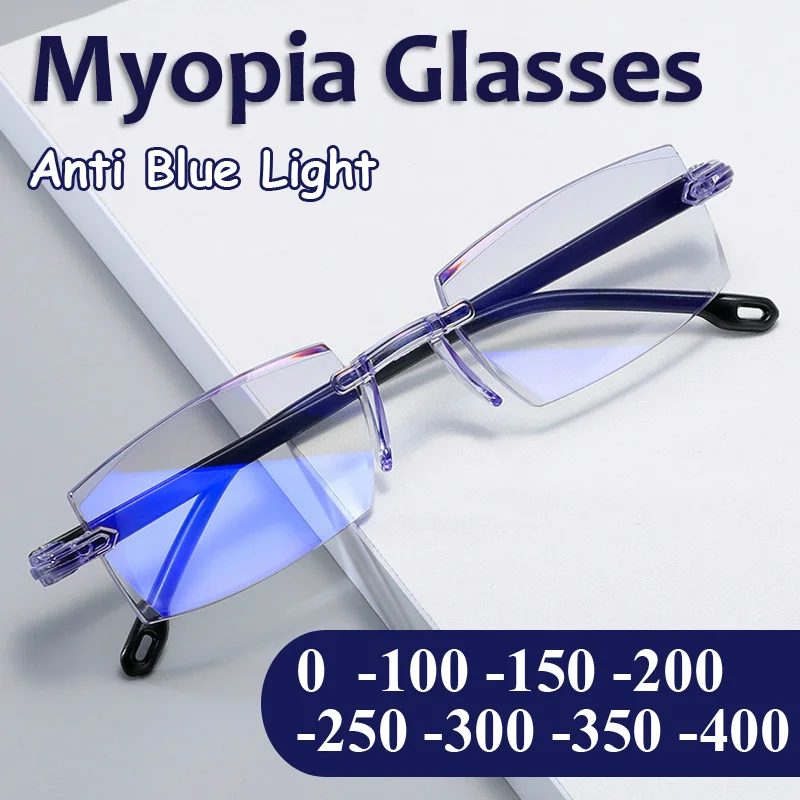 

MEN Myopia Glasses Anti Blue Light High Quality Men's and Women's Eyeglasses Prescription-1.0 -1.5 -2.0 -2.5 -3.0 -3.5-4.0