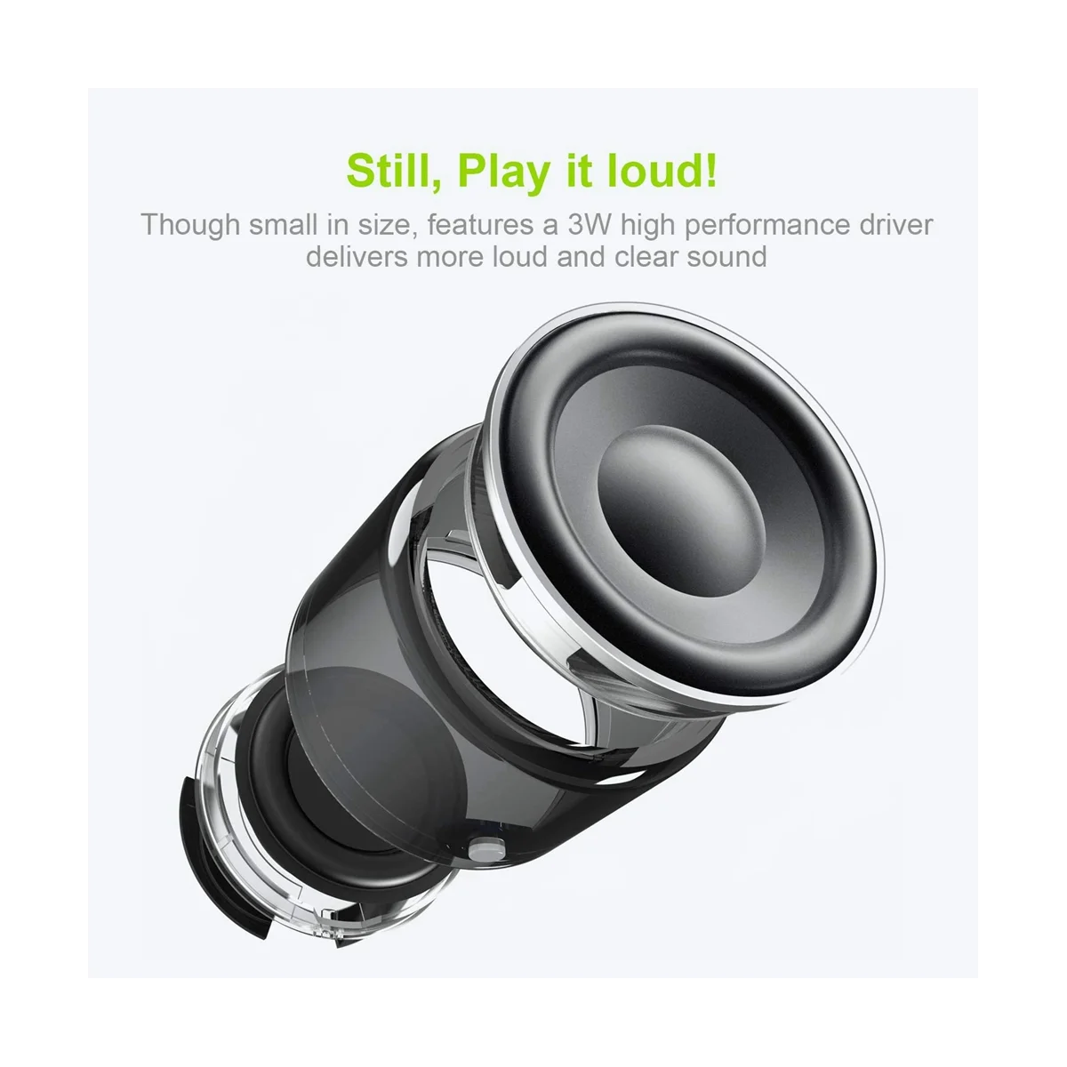 مكبر صوت بلوتوث صغير EWA A106 Pro مع مشعاع جهير مخصص مقاوم للماء ومكبرات صوت محمولة للغاية للاستحمام، فضي للسيارة