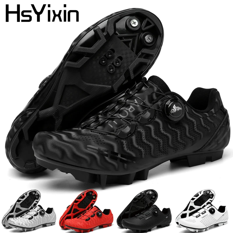 

HsYixin MTB Cycling Lock Shoes Unisex Road Mountain Rubber Flat Bike Sneakers Breathable Non-Slip Flat Riding Shoes