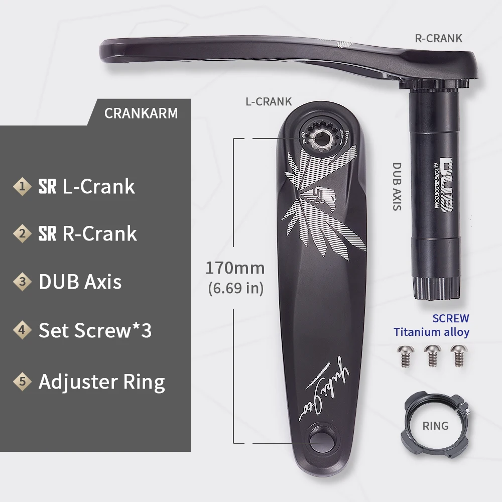 

Aluminum Alloy MTB Bicycle Crank 28 9mm DUB Axis Ultralight Crankset For Mountain Bike