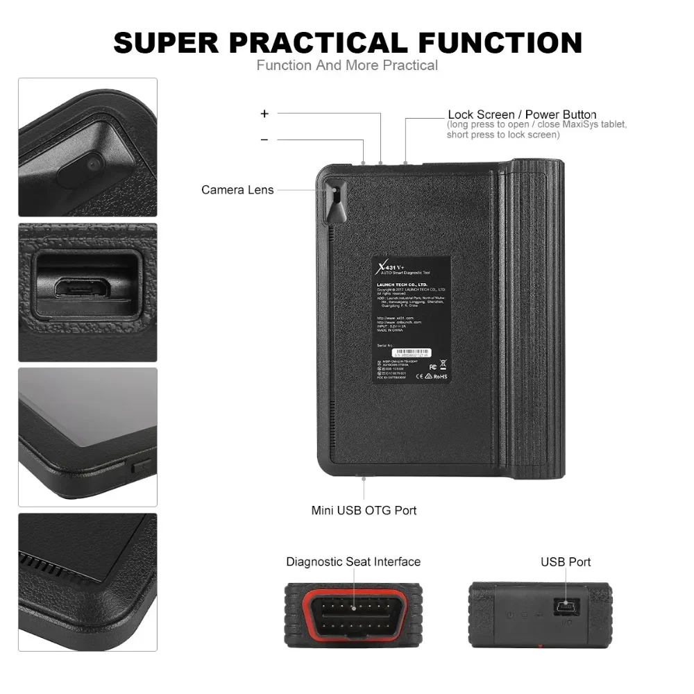 Launch X431 V+ Full System Diagnostic OBD2 Scan Tool Wifi/BT and Complete Accessories Set