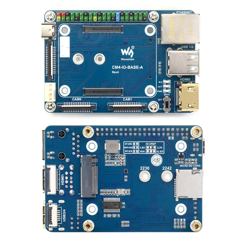 Adaptador USB HDMI para placa de desarrollo CM4-IO-BASE diseñado para el módulo de cómputo Raspberry Pi 4 CM4 IO BASE