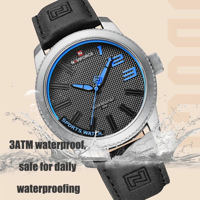 Luxury Brand NAVIFORCE 2022 New Original Leather Watch For Men Fashion Casual Sports Waterproof Quartz Wrist Watches Man Relogio