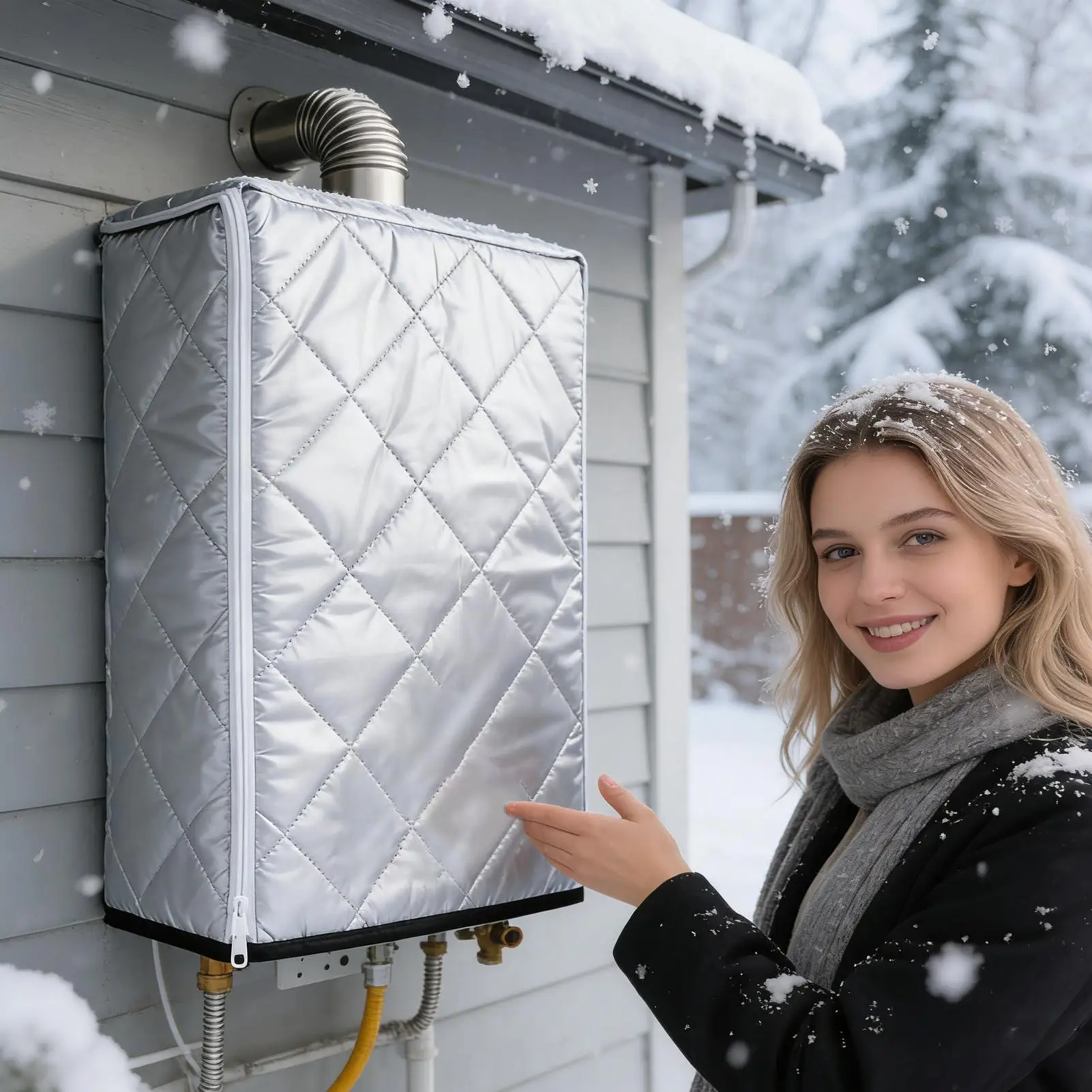 Tankless Water Heater Cover Waterproof Dustproof Outdoor Cover for Cold Weather Winter Rain Snow Protection Garden Home Outside