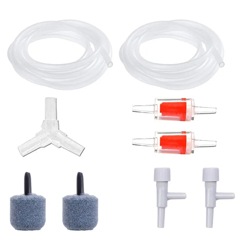 Aquarium Air Pump Accessories Set Airline Tubing Hose Non-Return Check Valves Control Valve Connectors For Fish Tank Oxygen Pump