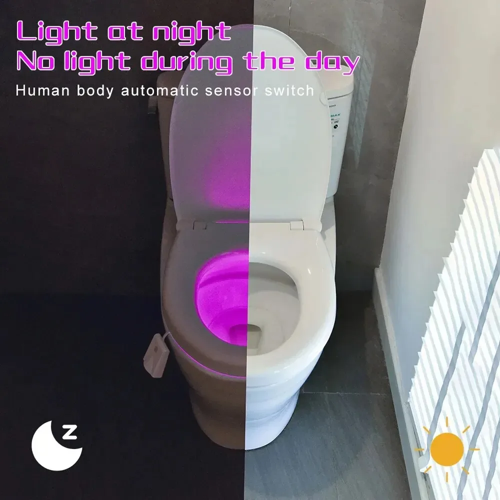 108 Colors Body Sensing Automatic Led Motion Sensor Night Lamp Toilet Bowl Bathroom Light Waterproof Backlight for Wc Toilet Li