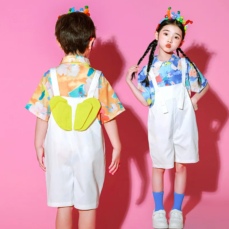 Children's performance costumes primary school cute chorus and dance class uniforms kindergarten cheerleading uniform sets B9