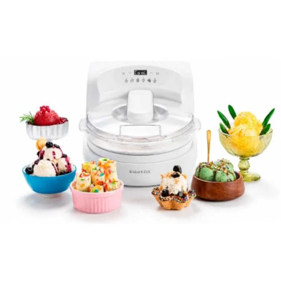 InstantChill Ice Cream Maker For Home Use, Stainless Steel, Silver, Built-In Compressor Enables No Pre-Freezing And Real Ice Cr