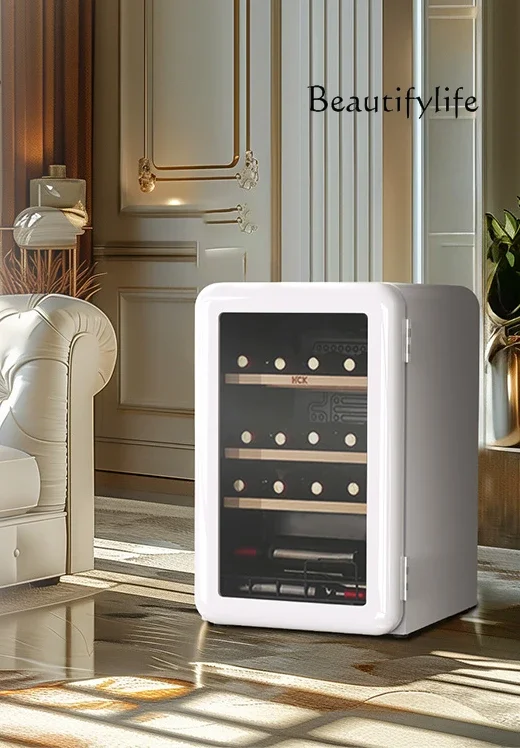 Retro wine cabinet constant temperature and humidity household embedded small refrigerator