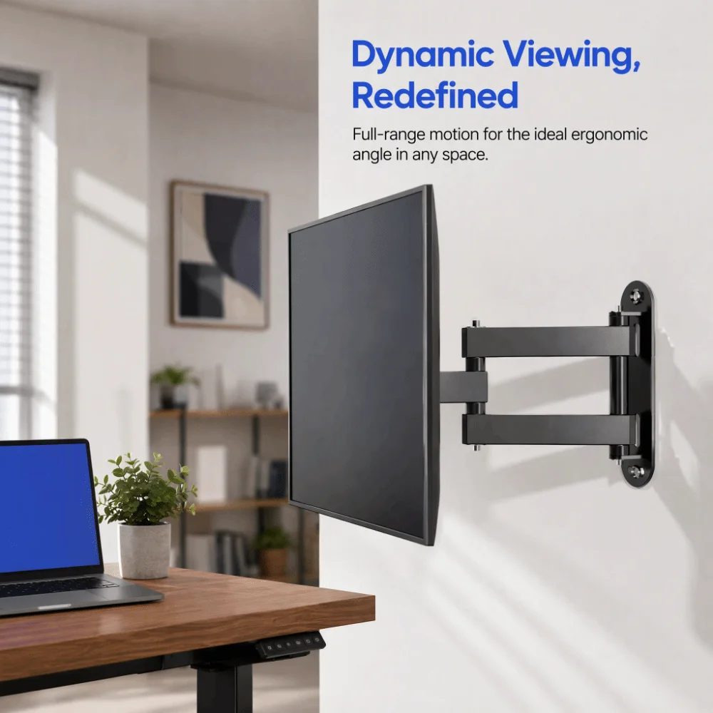 360 Degree Rotation TV Wall Mount Bracket Swivel Function Adjustable Rotating Arm Full Motion TV Mount Extension Arm