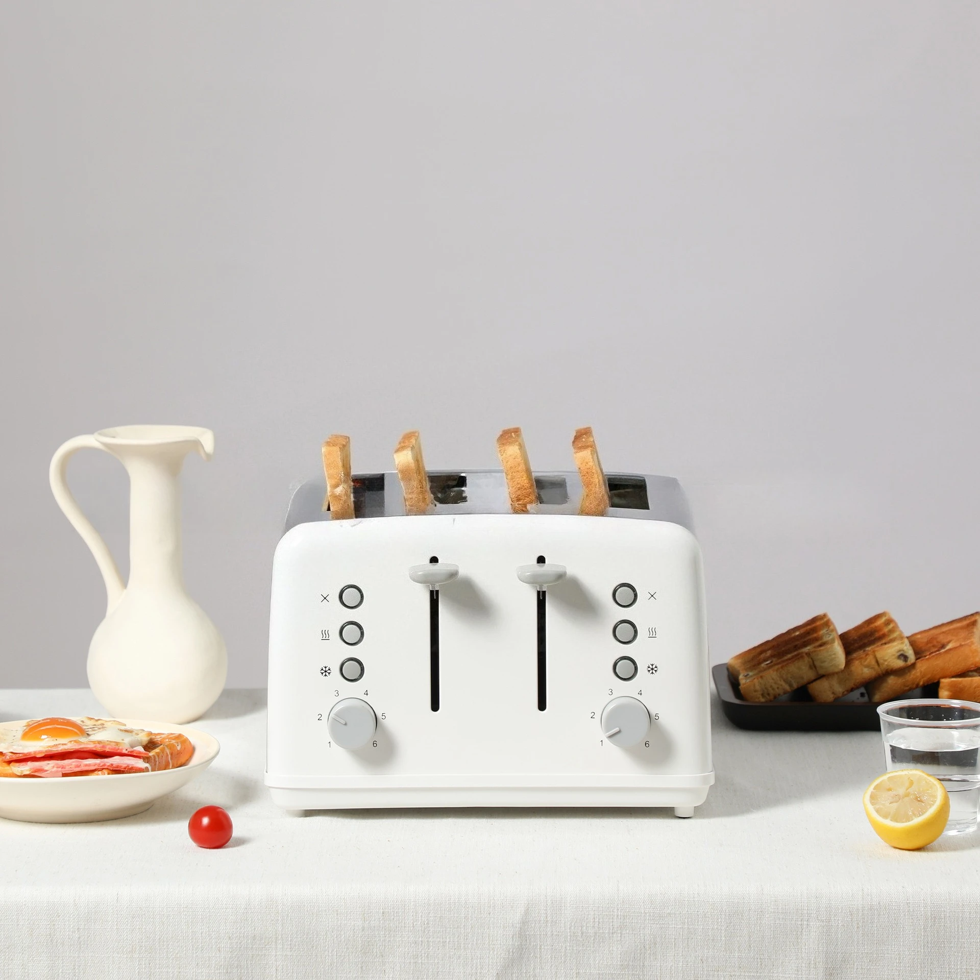 2026 Retro Stainless Steel High Efficiency 4 Slices Electric Smart Sandwich Bread Toaster