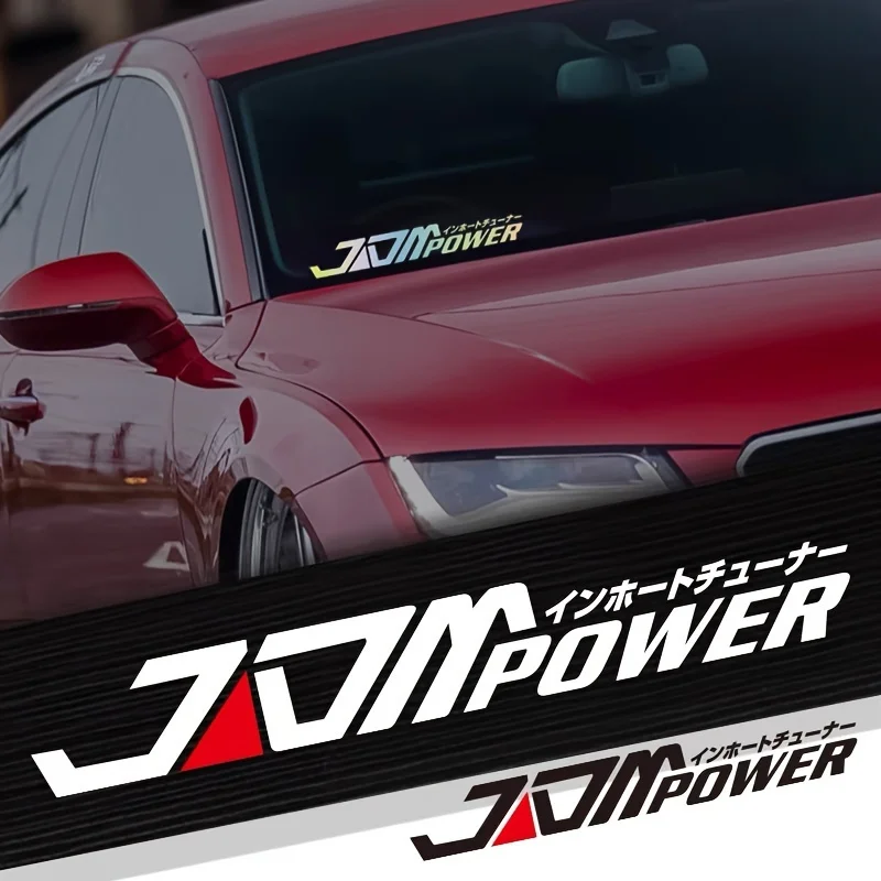 1 Stück JDM Power Aufkleber, Wasserfester Vinyl-Sticker für Auto, Motorrad, Fenster, Stoßstange, Laptop, DIY-Dekoration