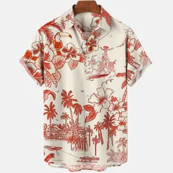 2024 Flower Shirt Hawaiian Men Clothes Loose Breathable Men's Shirts Summer Male Street Casual Short Sleeve Tops 5xl