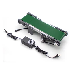 Electric Desktop Conveyor Belt Speed Adjustable DIY Elevator Model Friction Experiment Device 0-116RPM 100x350MM