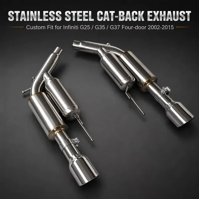 Perfectly Customized Performance Cat Back Exhaust Muffler Specifically Designed for Infiniti G25 G35 G37 Four-door 2002-2015