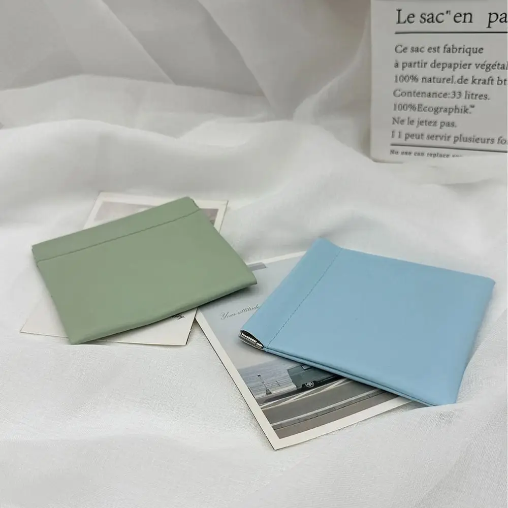 Gift Purpose PU Leather Mini Cosmetics Bag Automatic Closure Simple Makeup Pouch Mini Portable Coin Purse Women
