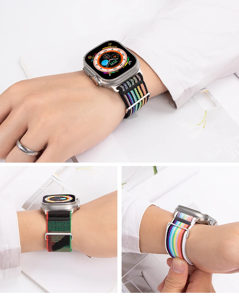 Trail Loop für Apple Uhren armbänder 44mm 40mm 45mm 41mm 42/44mm 45mm Nylon armband iwatch ultra 49mm Serie 9 8 se 7 6 5 4 3 Armband