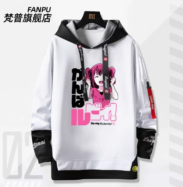 Anime LoveLive!Sunshine!! Ruby Kurosawa Fake Two-Piece Hooded Hoodie Cosplay Autumn Winter Men Women Coat Loose Jacket Tops