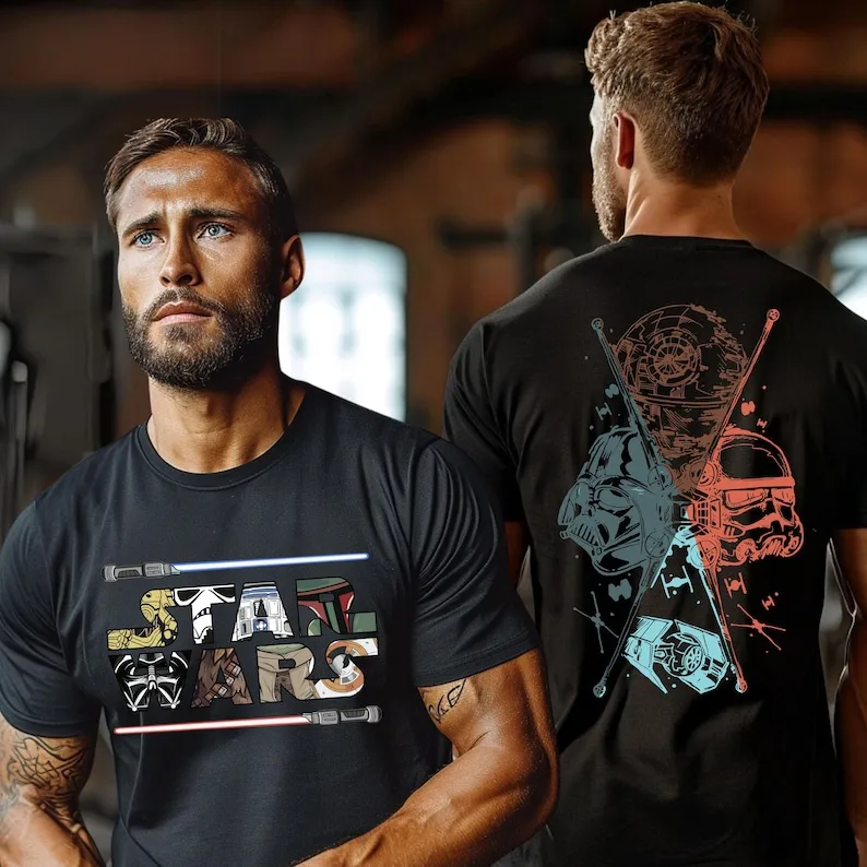 

Хлопковая футболка «Звездные войны» с короткими рукавами на Хэллоуин, рубашка Дарт Вейдера, рубашка Disney Galaxy's Edge, мужские и женские повседневные уличные футболки