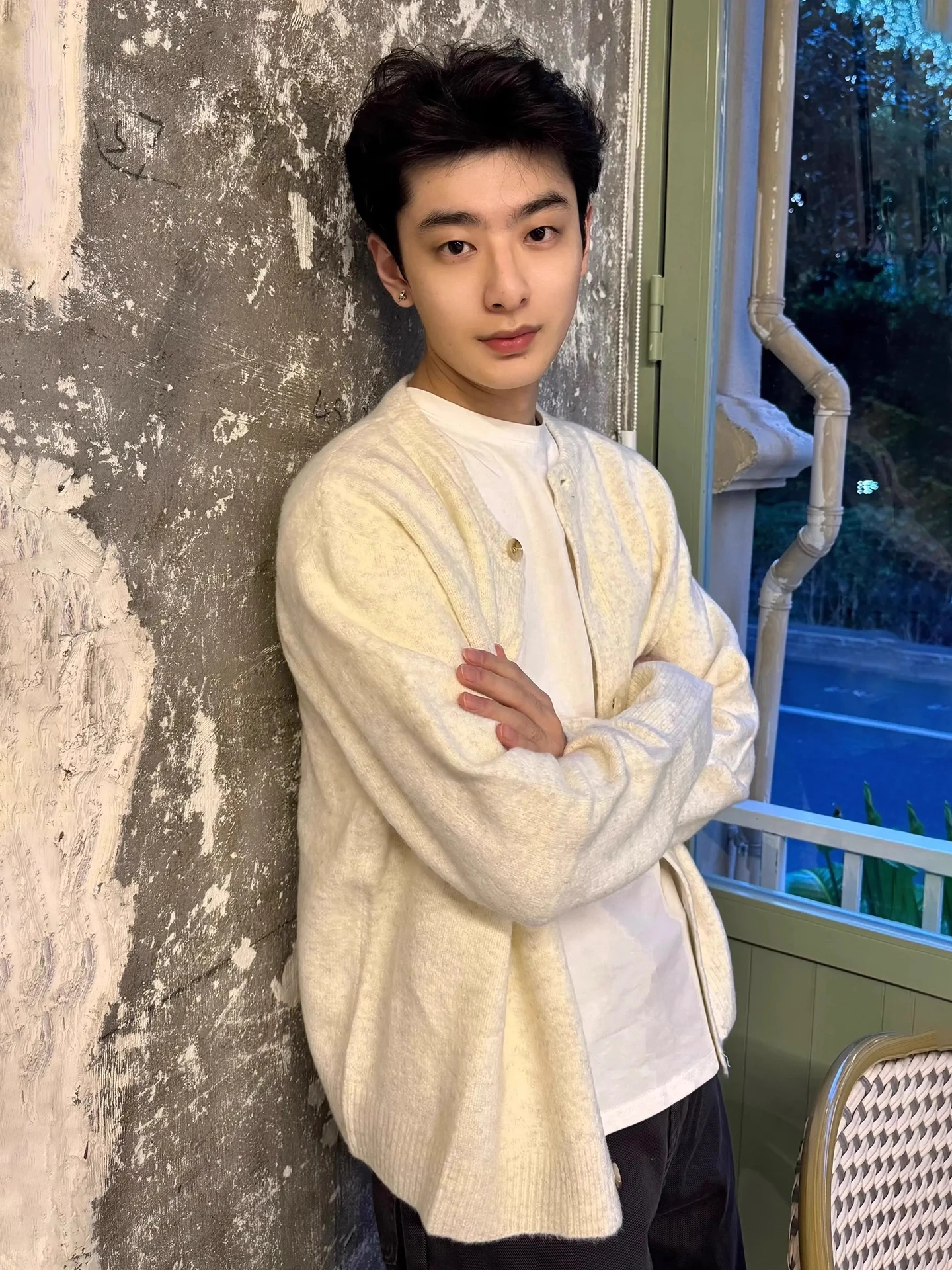 

American Retro Open Cardigan Sweater Men's Sle Autumn Winter High End Lazy Cleanfit Jaet round Ne Knittedwear