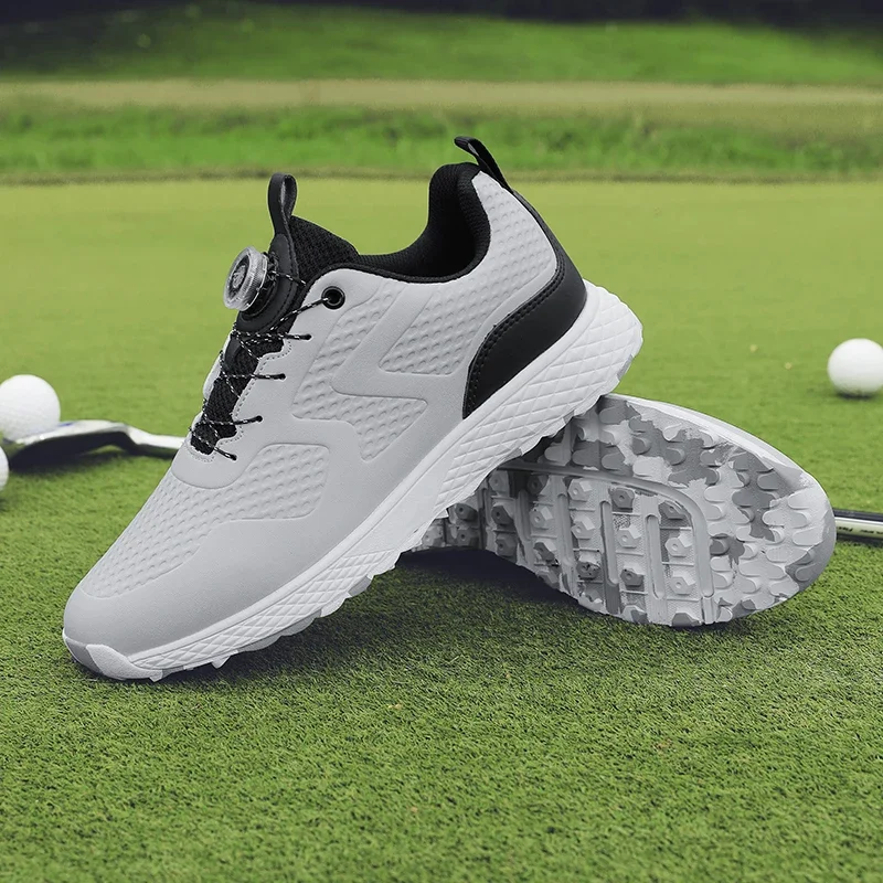

Men Outdoor Non-Slip Golfler Footwear Luxury Sport Walking Shoes 2025 Comfortable Golf Shoes Quick Lacing Training Golf Sneakers