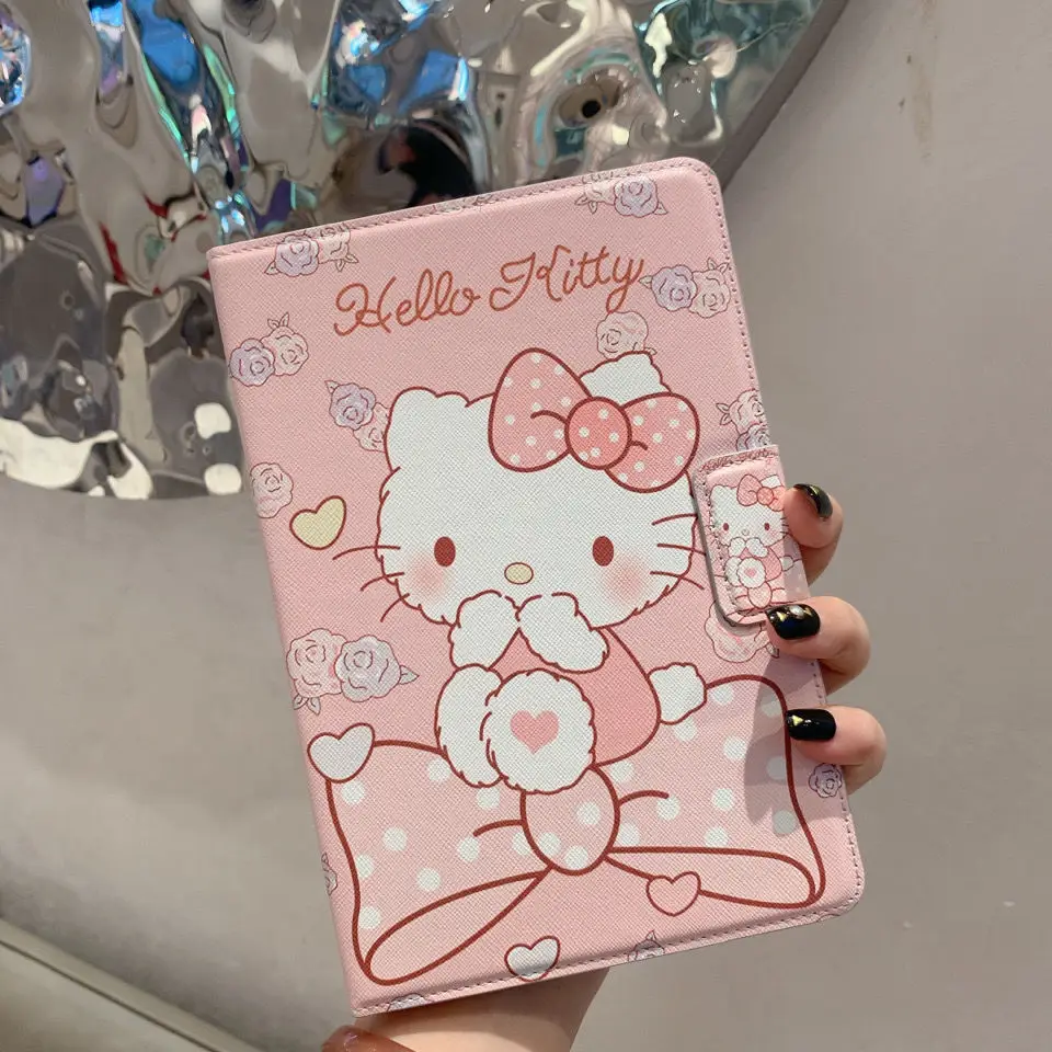 Olá Kitty Capa de Couro Ultra Fina, Capa Kawaii, iPad Air 2 Case, iPad Air 4 2020, Pro 11, 6th, 7th, 8th Generation