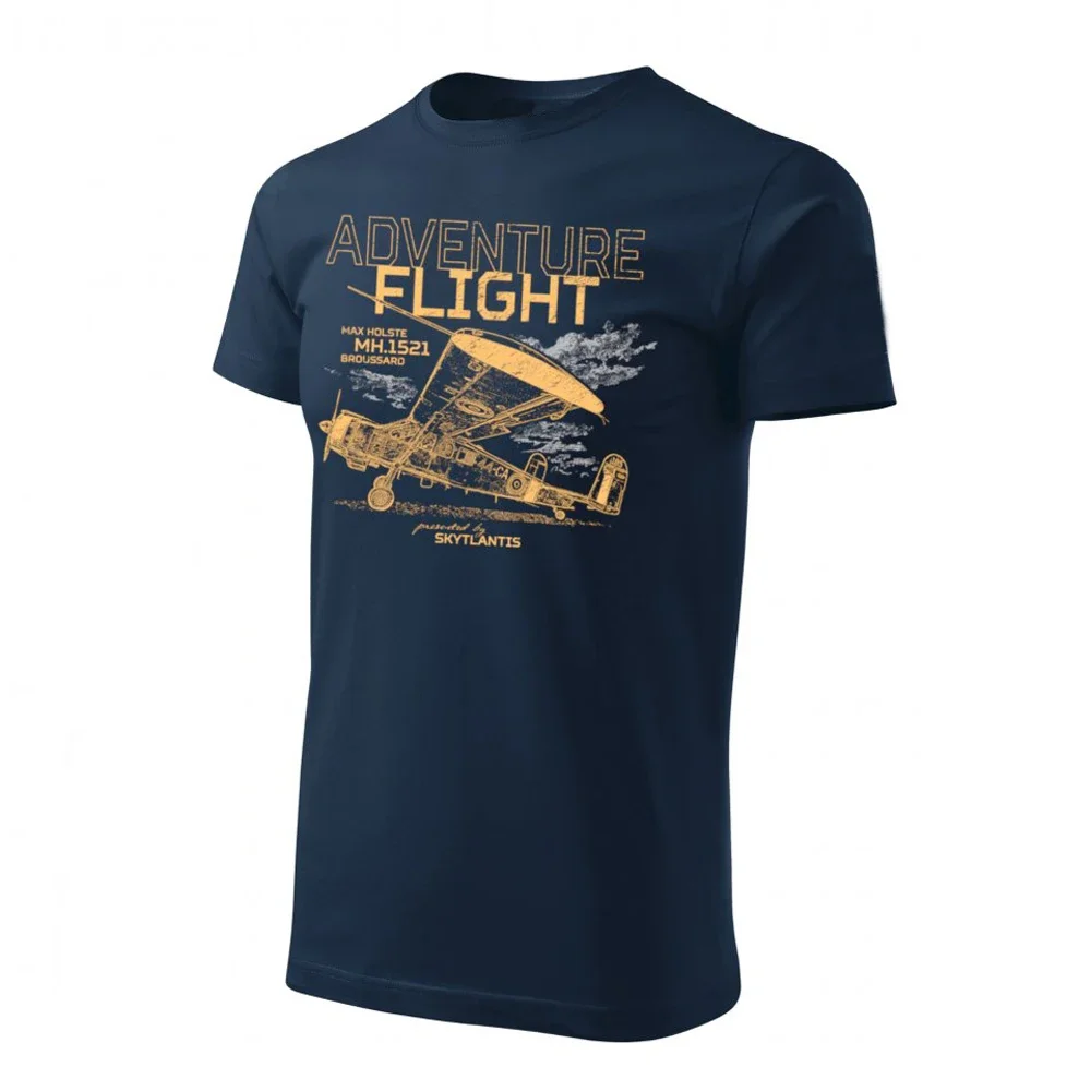 

Max Holste MH.1521 Broussard Adventure Flight Retro Aviation T-Shirt 100% Cotton O-Neck Short Sleeve Summer Casual Mens T-shirt
