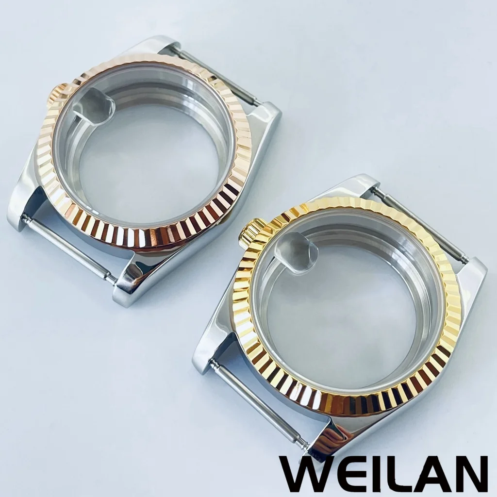 36mm 40mm Silvery Rose Gold NH34 NH35 NH36 NH38 NH39 NH70 NH72 ETA2824 PT5000 Watch Case Top Waterproof Sapphire Crysta