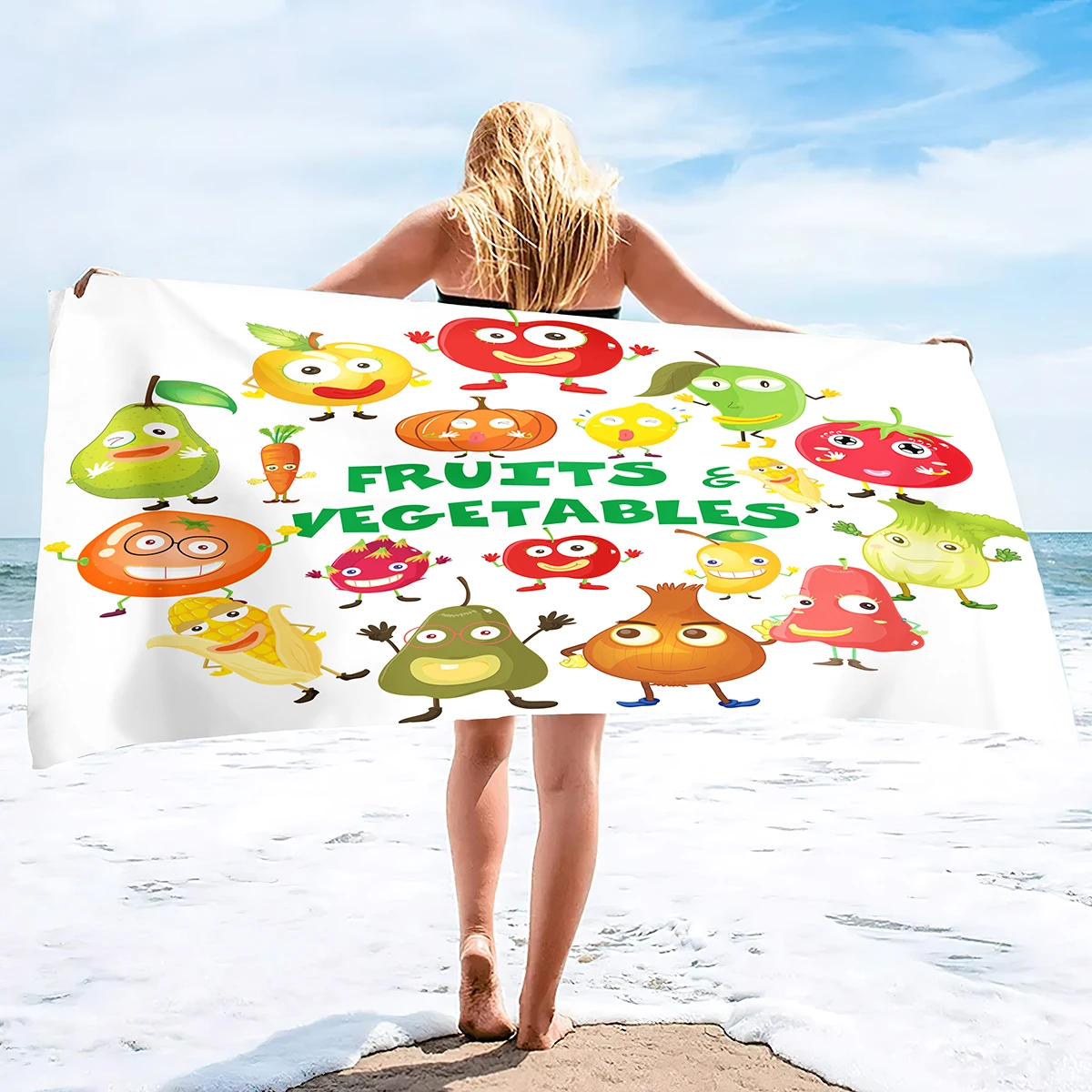 Funny Fruit Quick Dry Beach Towel Oversized Sand Free Large  s Bath  Pool Gym Travel  Gifts for Kids Adults