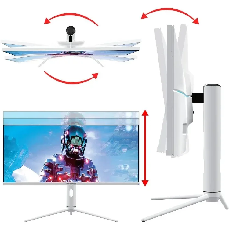 شاشة IPS 34 بوصة بيضاء فائقة الاتساع 3440 × 1440 بكسل HDR400 1 مللي ثانية حتى 144 هرتز 95% DCI-P3 PIP PBP DisplayPort USB-C الارتفاع