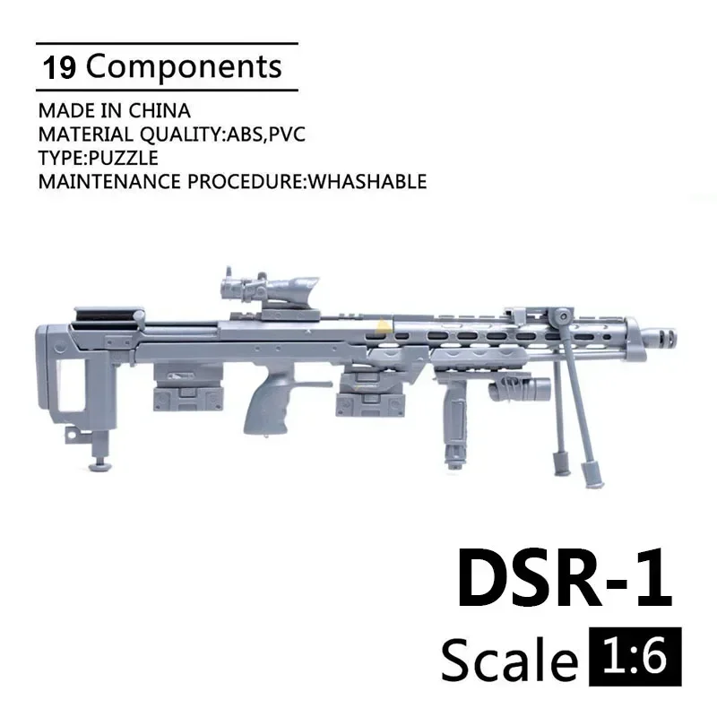1/6 DSR-1 Blood Hawk Sniper Rifle Assemble Gun Model Plastic Action Figures Weapon for Soldier Military Building Toy