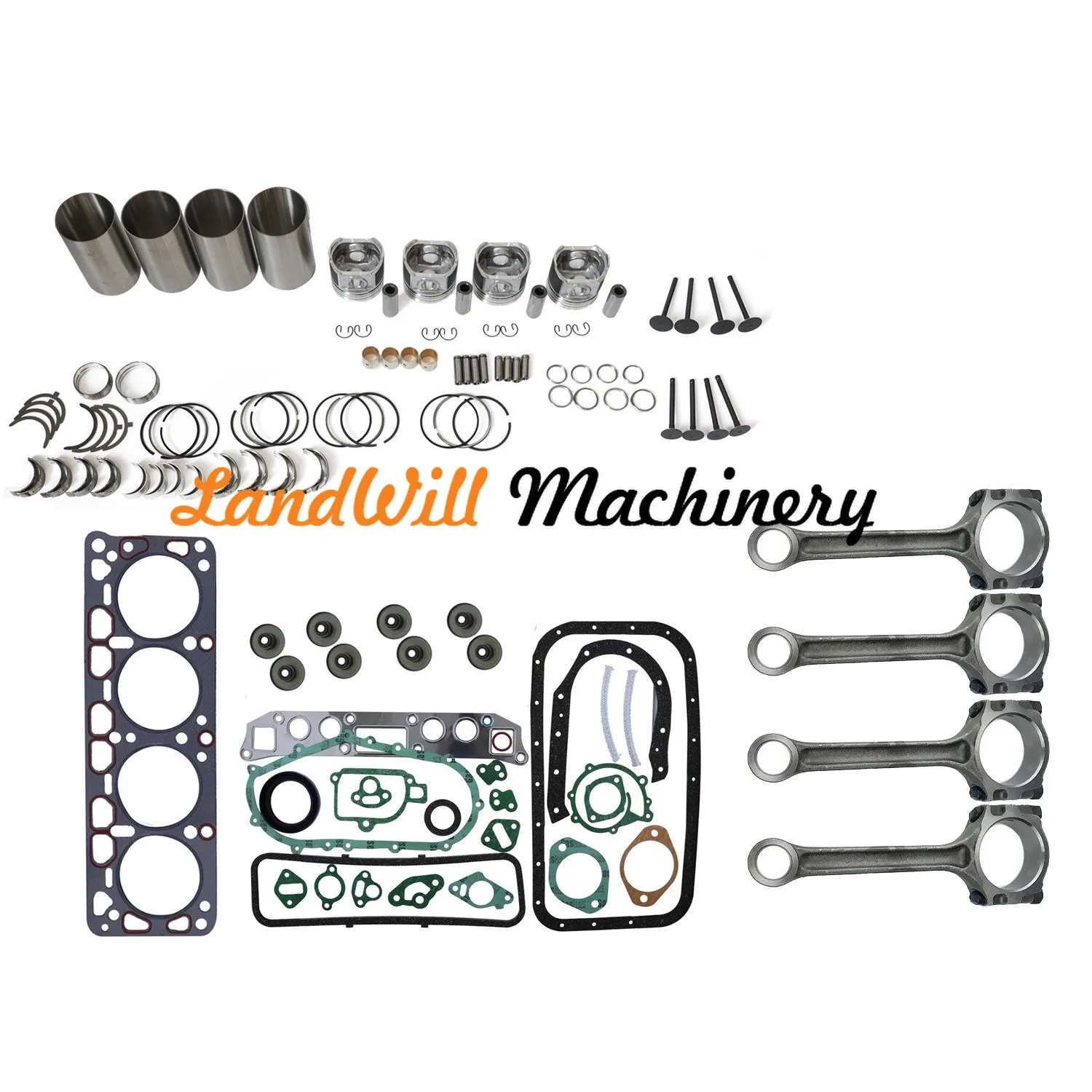 Overhaul Rebuild Kit + 4pcs Connecting Rod Fits For Nissan H20-2 H20-ll Engine