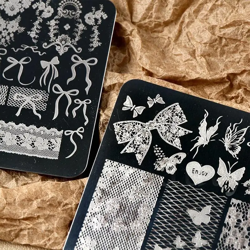 14 Designs Blumen-Spitzen-Buchstaben Edelstahl Nagelstempelplatten Nagelkunst-Vorlage – Detail 16