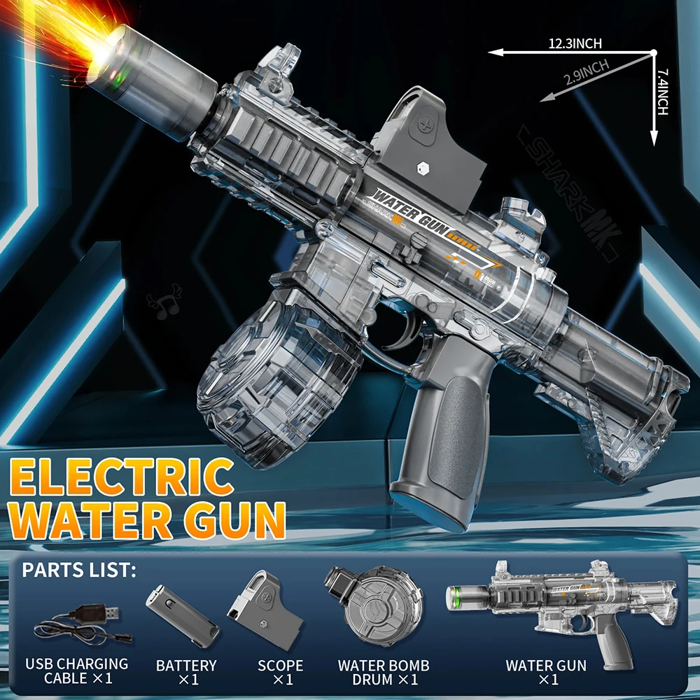 High Pressure Electric Water Gun Toys Summer Outdoor Beach Pool Garden Fight Games Kids Automatic Bursts Water Gun Gifts view 6