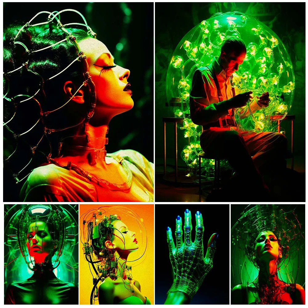 

The Birth Of The Bride Of Frankenstein Vintage Wall Art Canvas Painting Mysterious Wicca Girl Art Poster Print Home Decoration