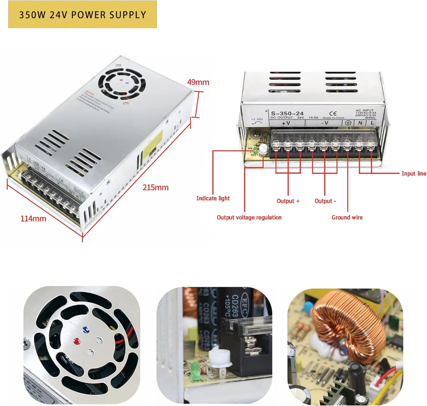 3 /4 Axis USB MACH3 CNC Controller Kit Nema23 stepper motor 270oz.in 76mm 3A With TB6600 Driver + Power Supply