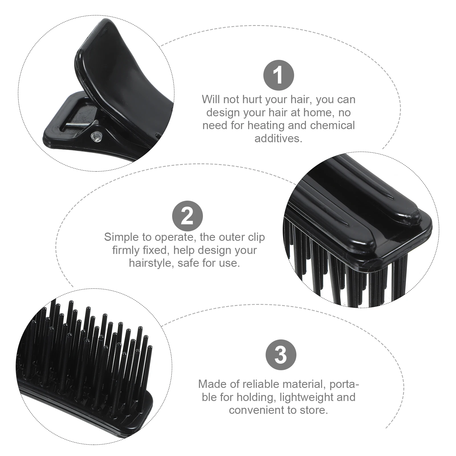 

3pcs Layered Styling Clips for Volume Lightweight Curlers Salon Rollers No Heat Safe for All Hair Types Durable Hair Styling