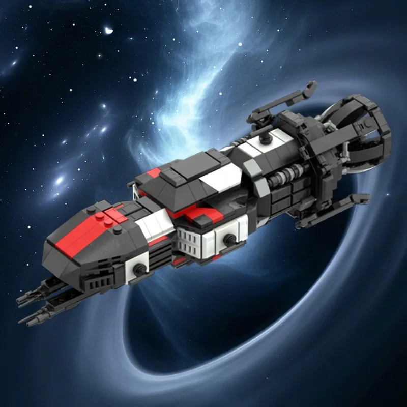 Image of MOC Rocinante S4 Bausteine Expanse Mini Raumschiff-Modell Modulare Technologie Sci-Fi-Serie Spielzeug für Fans Sammlerstück Geschenk