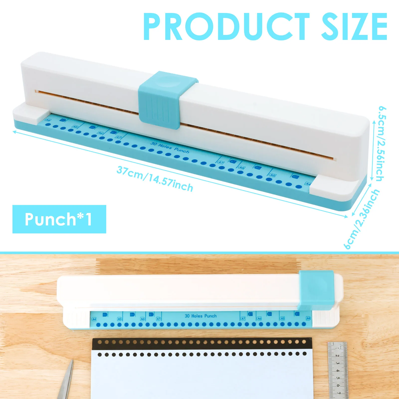 

Настольный дырокол с 30 отверстиями, ручной дырокол для бумаги, универсальный дырокол для ноутбука с противоскользящим основанием для домашнего офиса