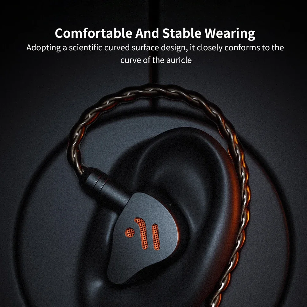 Fosi Audio IM4 Open-Back In-Ear Monitor Earphones Wired Earbuds with 10mm Single Dynamic Driver for Audiophiles And Gaming