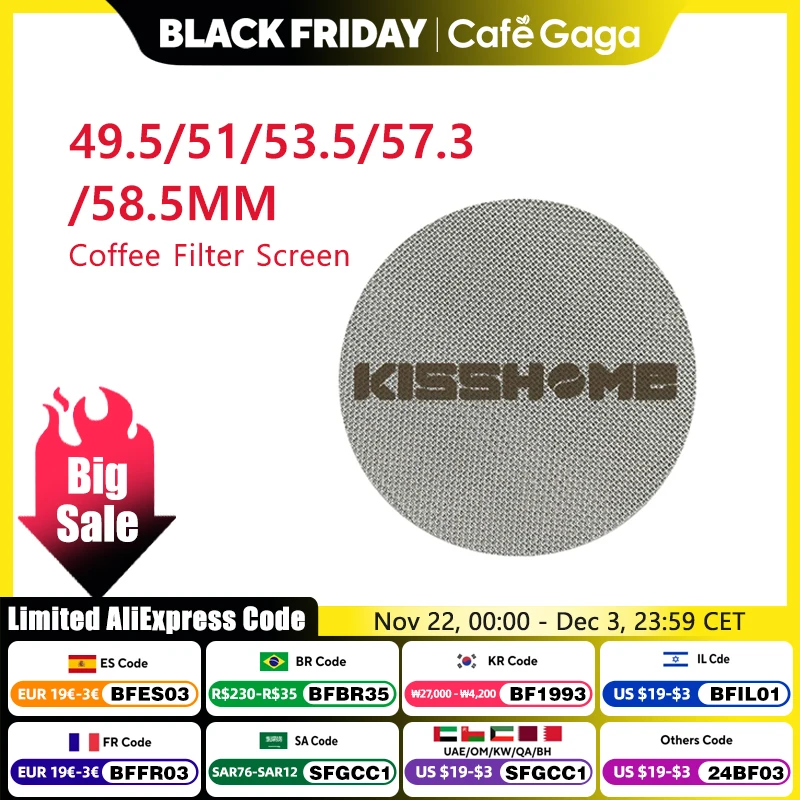 KISSHOME Espresso Puck Screen 51mm 53.5mm 58.5mm 57.3mm Filter Mesh Portafilter Barista Tools Coffee Machine Accessories