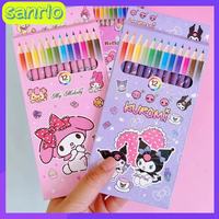 12pcs -1box Sanrio Color Pencil Set Of 12 Cartoon Children'S Drawing Graffiti 12 Color Wooden Pencil Student Learning Supplies